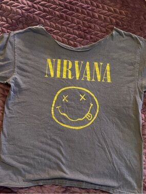 NIRVANA Black Tee with Yellow Logo for Kids